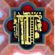Schlussstein in der ehemaligen Heilig-Kreuz-Kapelle