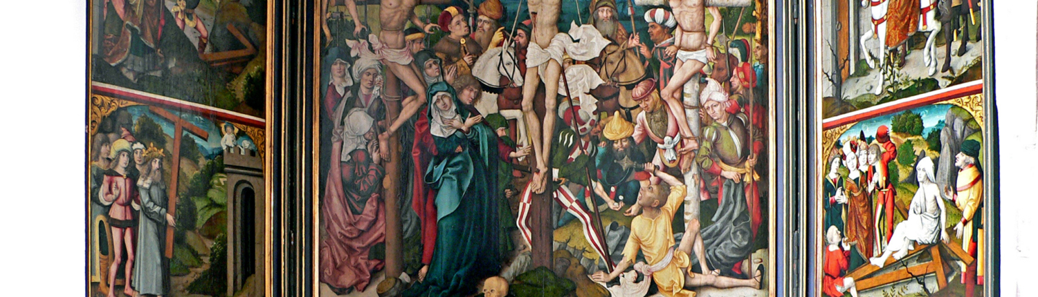 Ansicht des Kreuzaltars, Justinuskirche Höchst
